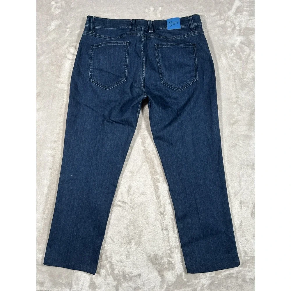 Mugsy Studio Blues Jeans Mens 36x28 Blue Dark Wash Stretch Flex Fit 5 Pocket EUC